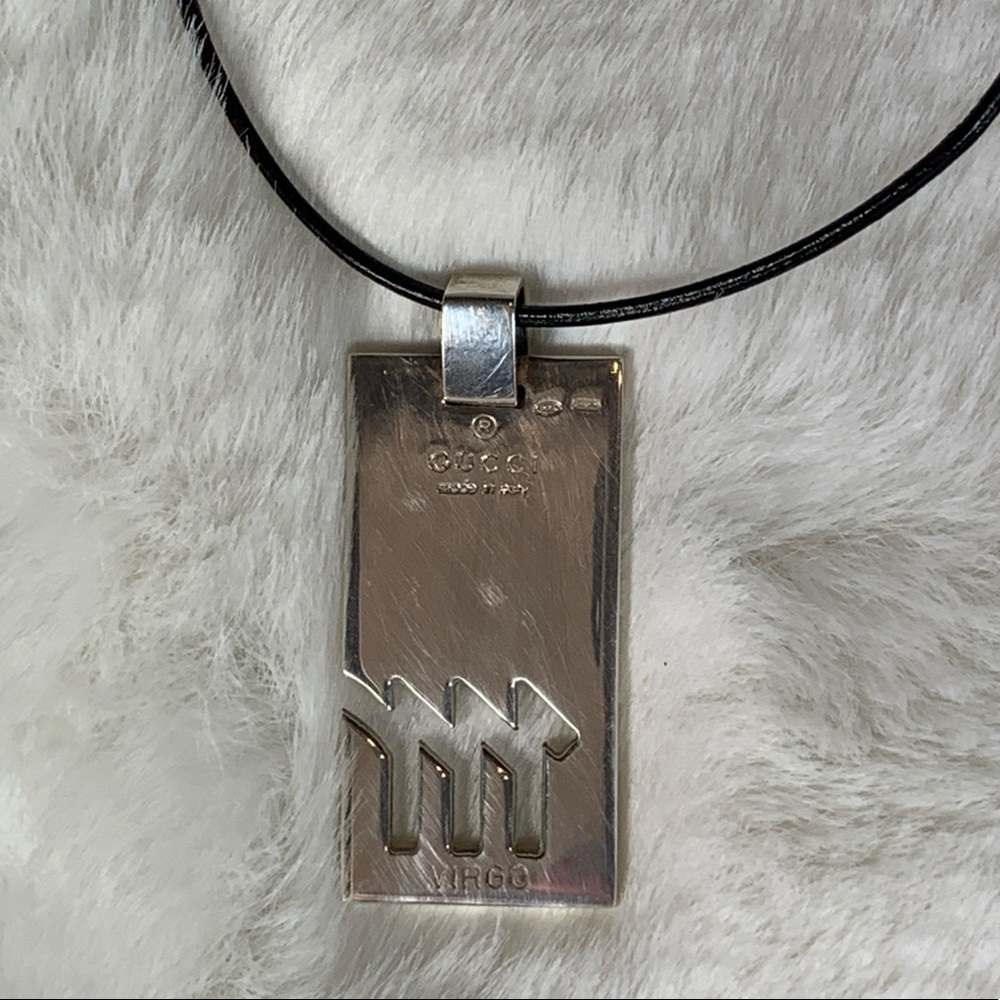 Gucci ID Tag Plate Virgo Pendant Necklace Choker - Picture 4 of 8